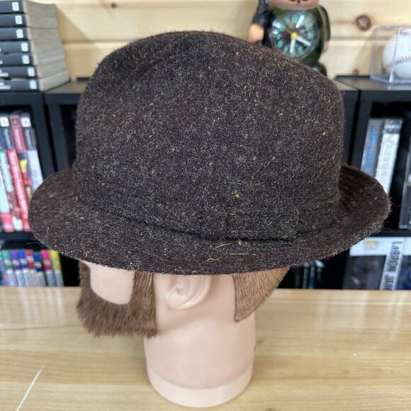Vintage Biltmore HARRIS TWEED Scotland 100% Wool Fedora Trilby Hat Sz 7 - Picture 2 of 7